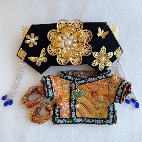 Geeignet für 17 cm trendige Puppen-Kimono, Hanfu Court, ethnische Kleidung, Schuhe (Huanglong-Muster Cheongsam) von Generic