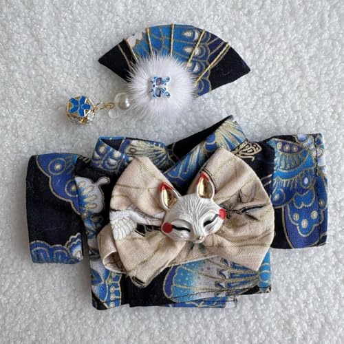 Geeignet für 17 cm trendige Puppen-Kimono, Hanfu Court, ethnische Kleidung, Schuhe (blauer Schmetterling-Kimono) von Generic