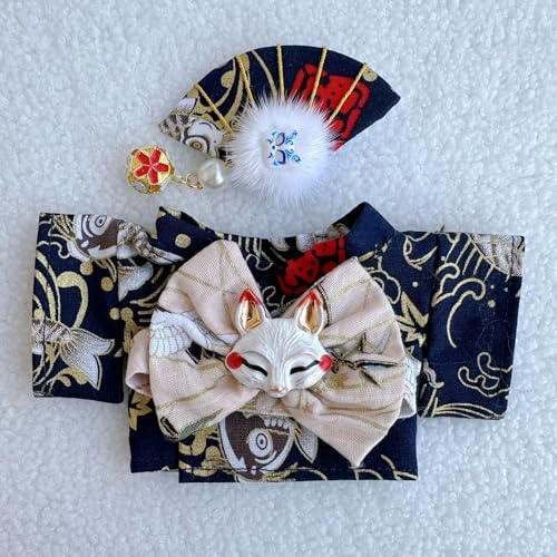 Geeignet für 17 cm trendige Puppen-Kimono, Hanfu Court, ethnische Kleidung, Schuhe (schwarzer Karpfen-Kimono) von Generic