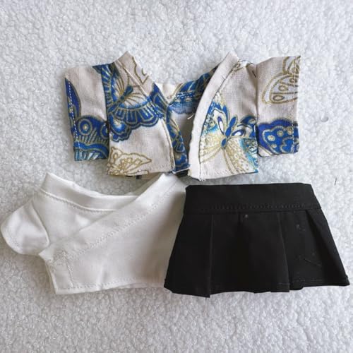 Geeignet für 17 cm trendige Puppen-Kimono, Hanfu Court, ethnische Kleidung, Schuhe (weißer Schmetterling-Kimono für Herren) von Generic