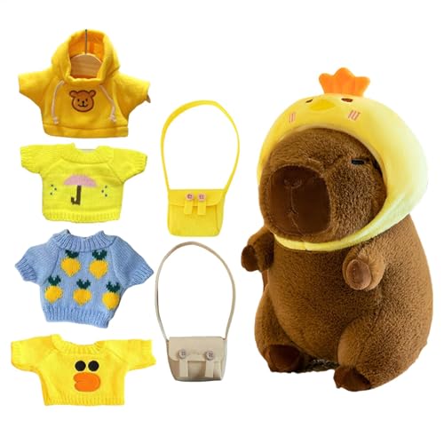Gefüllter Capybara mit Kleidung, Capybara-Plüsch mit Zubehör - Cartoon-Tier-Plüschtier - 9 Zoll süßes Capybara-Plüschtierspielzeug, Ankleide-Cartoon-Puppe für Mädchen9 Zoll süßes Capybara-Plüschtiersp Gefüllter Capybara mit Kleidung, Capybara-Plüsch mit Zubehör - Cartoon-Tier-Plüschtier - 9 Zoll süßes Capybara-Plüschtierspielzeug, Ankleide-Cartoon-Puppe für Mädchen9 Zoll süßes Capybara-Plüschtiersp von Generic