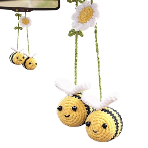 Gehäkeltes Autoornament von - handgemachte gehäkelte Auto-Verzierung, Bienen-Rückspiegel-Charme, geflochtenes Baumwollgarn, Baumwollfaden Gehäkeltes Autoornament von - handgemachte gehäkelte Auto-Verzierung, Bienen-Rückspiegel-Charme, geflochtenes Baumwollgarn, Baumwollfaden von Generic