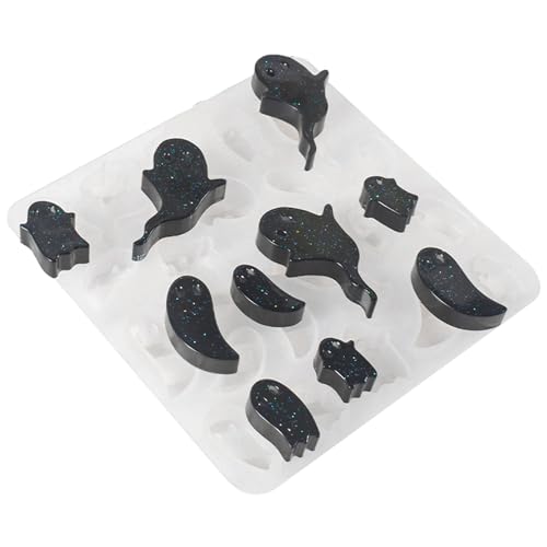 Geister-Schlüsselanhänger-Harzform, Geisterohrringform – Ohrring-Anhänger Epoxidharz Silikonformen | Schmuckherstellungswerkzeuge für Schlüsselanhänger, Halskette, Armband, von Generic