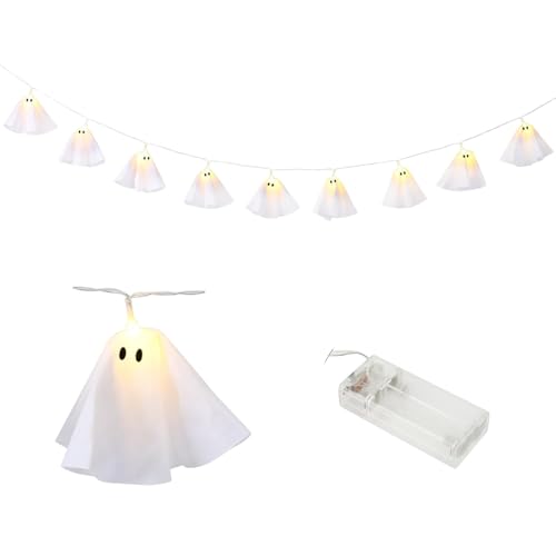 Geisterkranz, LED-Lichterkette, batteriebetrieben, für Halloween, batteriebetrieben, 2 m, für Dekoration, Halloween, Innenbereich, Außenbereich, Kamin, , Mantel Geisterkranz, LED-Lichterkette, batteriebetrieben, für Halloween, batteriebetrieben, 2 m, für Dekoration, Halloween, Innenbereich, Außenbereich, Kamin, , Mantel von Generic