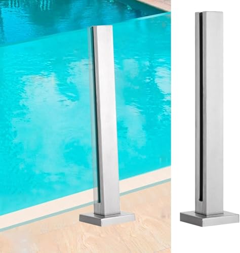 Geländerglasklemme Glasgeländerpfosten/-klemme, Edelstahl-Balusters-Vierkantstange für Außenterrassen-Terrassenbalkon-Poolzäune, Silber für Treppengeländer-Balkonbalustrade (Endpfosten, 105 Geländerglasklemme Glasgeländerpfosten/-klemme, Edelstahl-Balusters-Vierkantstange für Außenterrassen-Terrassenbalkon-Poolzäune, Silber für Treppengeländer-Balkonbalustrade (Endpfosten, 105 von Generic