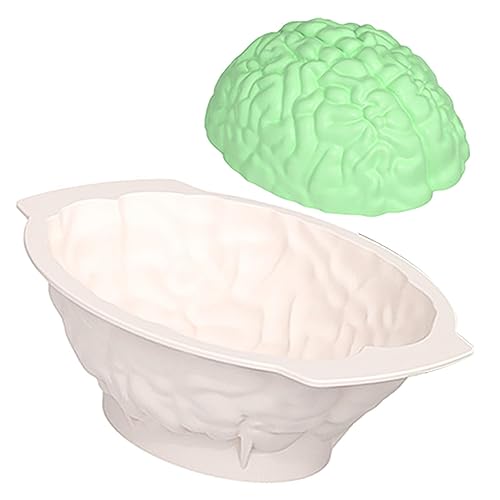 Gelee-Form für Gehirn, Silikonform mit einer Größe von 25,4 cm (10 Zoll), realistische Form für menschliches Gehirn, antihaftbeschichtet, kreative Gehirnformen für Halloween, Fondant, Epoxidharz von Generic