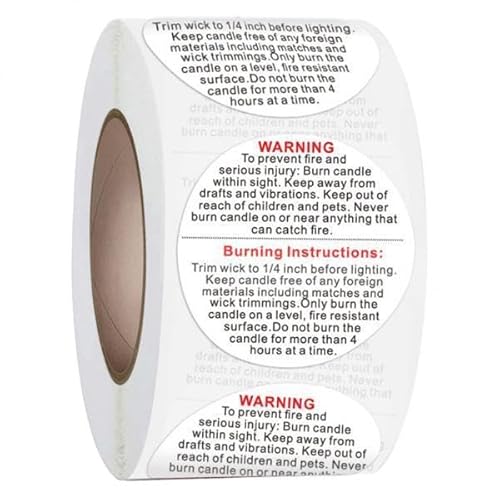 Generic 2x500 Pcs Kerze Warnung Etiketten Jar Container Aufkleber Sicherheit für Kerze, Der Generic 2x500 Pcs Kerze Warnung Etiketten Jar Container Aufkleber Sicherheit für Kerze, Der von Generic