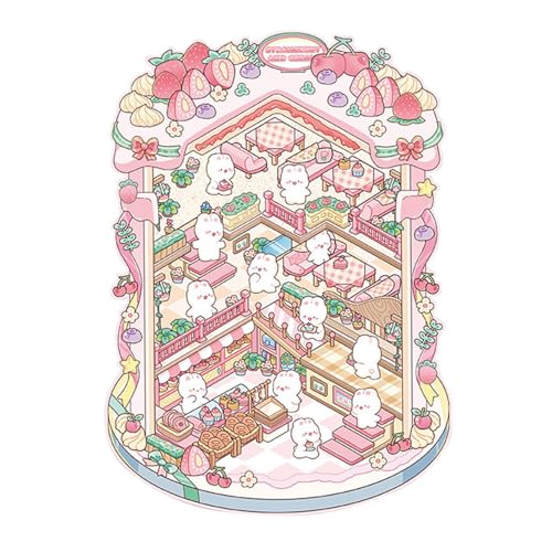 Generic 3-d Wandsticker - Room Decor Stickers | Kids Wall Stickers | Miniatur-Szenen Sticker | Cute 3D Raumszene Decals | Home Decor Decals Dekoration Sticker für Jungen, Mädchen & Kinder von Generic
