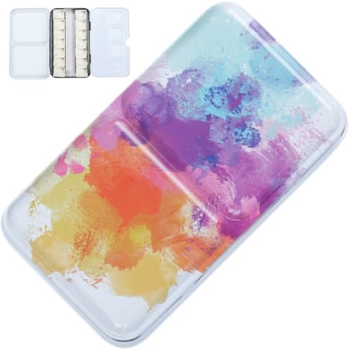 Generic Aquarellpalette, Metall, 14 Halben Näpfchen, Farbkasten Deckel, Für Reisen, Gouache-ölgemälde von Generic