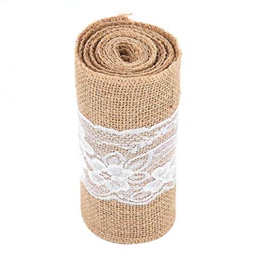 Generic Blumenband, Sackleinenband Spitzenband mit Spitze Sackleinen Ribbon Hessian Jute Belt Gurt Hochzeit Tuchdekoration 2,7 M für Handwerk Geschenkverpackung Hochzeitsfeier Home Dekoration Generic Blumenband, Sackleinenband Spitzenband mit Spitze Sackleinen Ribbon Hessian Jute Belt Gurt Hochzeit Tuchdekoration 2,7 M für Handwerk Geschenkverpackung Hochzeitsfeier Home Dekoration von Generic
