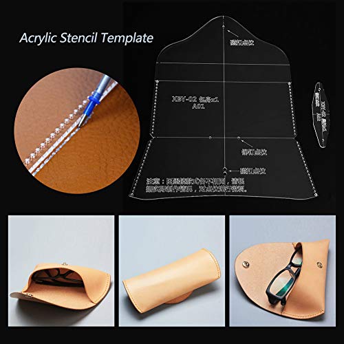 Generic Brille Hülle Acryl-Vorlage Set, Acrylschablone Leder mit Brille Hülle Vorlage Set Acrylmuster Schablone Schablone Lederhandwerk XBY-02 von Generic