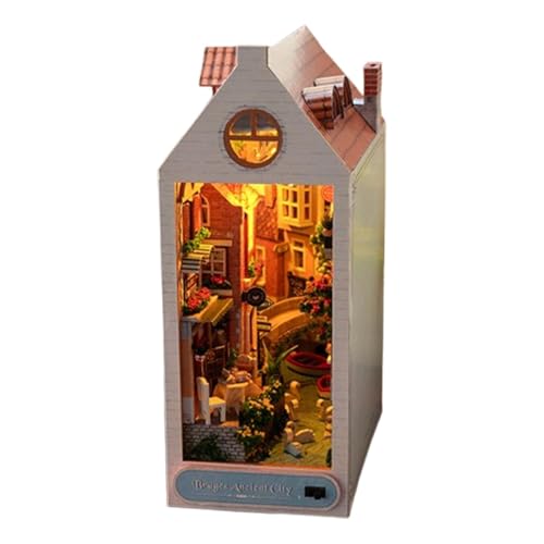 Generic Buchecke Miniatur Kabine - Sehr praktische Holzpuzzle Buchstützen | Miniatur Bucheckenset mit LED-Licht, Holzkunst Buchstützen mit Miniaturmöbeln für Wohnzimmer, Schlafzimmer D Generic Buchecke Miniatur Kabine - Sehr praktische Holzpuzzle Buchstützen | Miniatur Bucheckenset mit LED-Licht, Holzkunst Buchstützen mit Miniaturmöbeln für Wohnzimmer, Schlafzimmer D von Generic