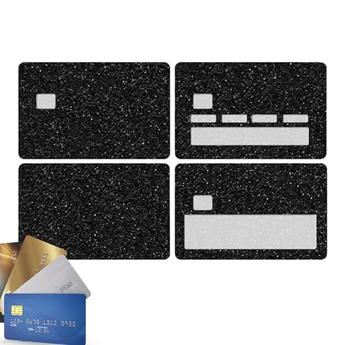 Generic Debitkarten-Hülle, Debitkarten-Aufkleber,4 Stück glänzende, abnehmbare Kartenhülle | Blasenfreie Kartenschutzfolie, wasserdichte Bankkarten-Schutzfolie von Generic