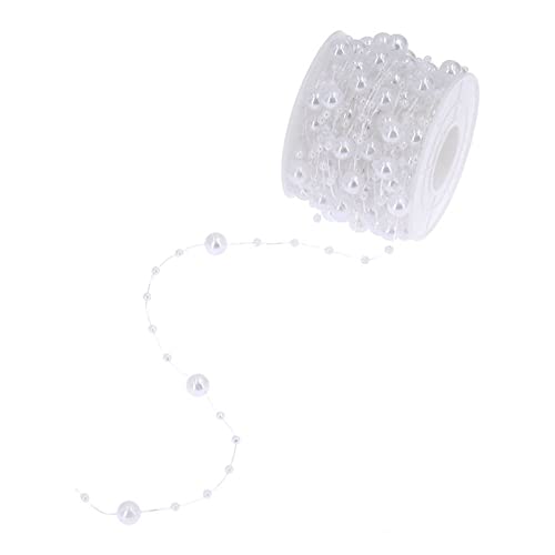 Generic EPSZ Pearl plastic fishing line bead string white, Acrylic von Generic