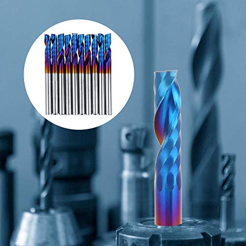 Generic Endmühlen, Blue Nano Coating Shank Single Vane/Wing Spiral 10pcs Fräsenschneider 3,175 Mm Endmühle Gravurwerkzeuge Carbide Generic Endmühlen, Blue Nano Coating Shank Single Vane/Wing Spiral 10pcs Fräsenschneider 3,175 Mm Endmühle Gravurwerkzeuge Carbide von Generic