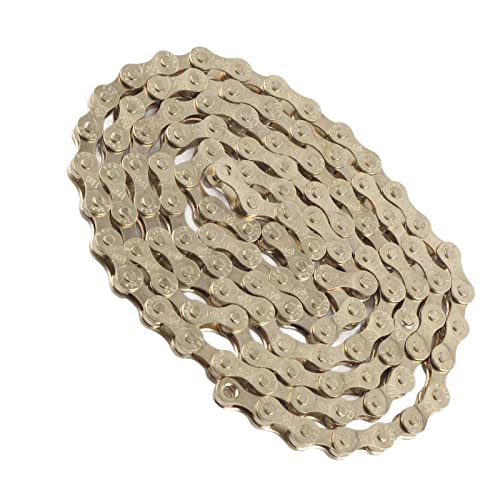 Generic Fahrradketten -Werkzeug, Single -Speed Fahrradkette Universal Single Speed High Strength Mountain Bikeilleur Kette 116 Links Fahrradkette Mountainbike Kette für Road Mountain Cycling (GOLD) von Generic