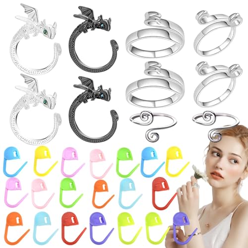 Generic Finger-Häkelring – Zinklegierung, Tierdesign, verstellbare Garnführungsringe | Set mit 10 Häkelringmarkern, Strickfingerring zum einfachen Markieren von Maschen, Garnanleitung für Häkelprojekt Generic Finger-Häkelring – Zinklegierung, Tierdesign, verstellbare Garnführungsringe | Set mit 10 Häkelringmarkern, Strickfingerring zum einfachen Markieren von Maschen, Garnanleitung für Häkelprojekt von Generic