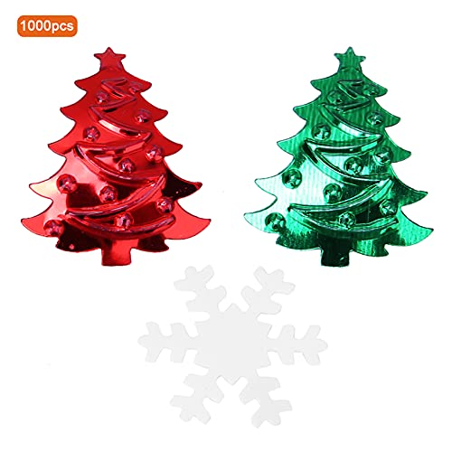 Generic Frohe Weihnachten Konfetti, Weihnachtskonfetti Gezahnt Weihnachtsbaum und Weiße Schneeflocken Set 60G Dekoration Konfetti für die Weihnachtsdekoration von Generic