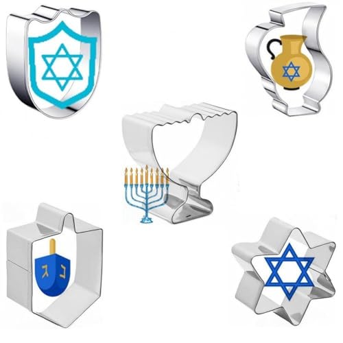 Generic Hanukka Cookie Formwerkzeuge Keksschneider Set - 5pcs - Edelstahl Keksformen Keks Fondant Schneiddone Cutter Generic Hanukka Cookie Formwerkzeuge Keksschneider Set - 5pcs - Edelstahl Keksformen Keks Fondant Schneiddone Cutter von Generic