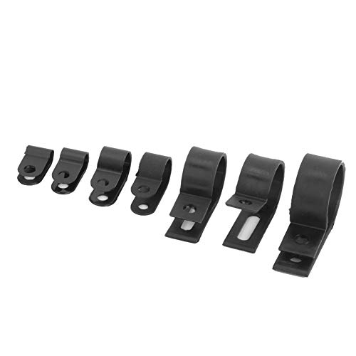 Generic Kabelclip, Kabelklemme Vom Typ R-Typ, Tragbare Kabelverwaltung für Kabelkanal (200 Stück - Black Nylon R -Typ -Klemme) von Generic