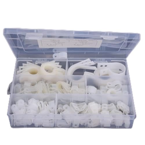 Generic Kabelclip, Kabelklemme Vom Typ R-Typ, Tragbare Kabelverwaltung für Kabelkanal (200 Stück - weiße Nylon R -Typ -Klemme) von Generic