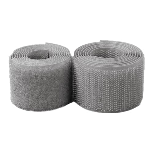 Generic Klettband Annähen 25mm - Befestigung Nylongewebe Verriegelungsband für DIY Handwerk Nähverschlüsse (Grau, 25mm x 5 Yard) von Generic
