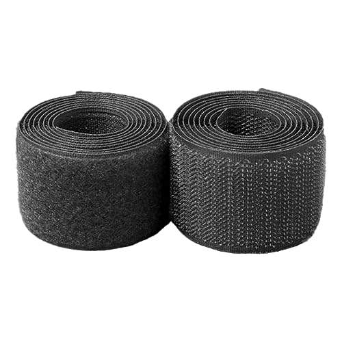 Generic Klettband Annähen 25mm - Befestigung Nylongewebe Verriegelungsband für DIY Handwerk Nähverschlüsse (Schwarz, 25mm x 5 Yard) von Generic