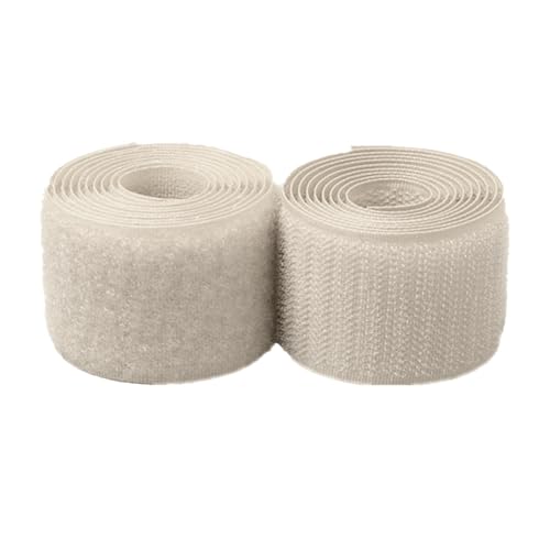 Generic Klettband zum nähen 20mm - Nicht-klebendes Nylon-Gewebe-Verbindungssystem für DIY-Handarbeiten, um Kissen und Kleidung zu fixieren - Beige, 25 yard von Generic
