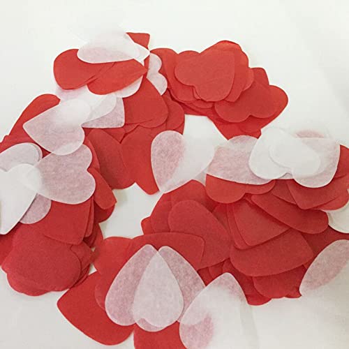 Generic Konfetti, Farbenfrohe Konfetti, Farbenfroh für Hochzeits -DIY -Accessoires (Pfirsichherz Rot -und Weiß gemischte Farbe) von Generic