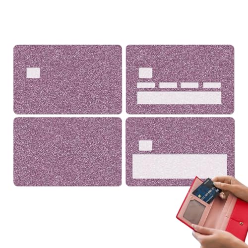 Generic Kreditkarten-Skin-Aufkleber, Debitkarten-Skin-Hülle - 4 Stück Ultra Bling Aufkleber Debitkartenhülle | Blasenfreie Kartenschutzfolie, wasserdichte Bankkarten-Schutzfolie von Generic