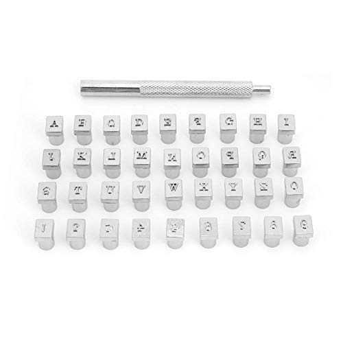 Generic Metall -Stempelkit, Lederstempel Briefmarken Legierung Stahl mit 36 ​​Stück für Ledercraft (3,5 mm) von Generic