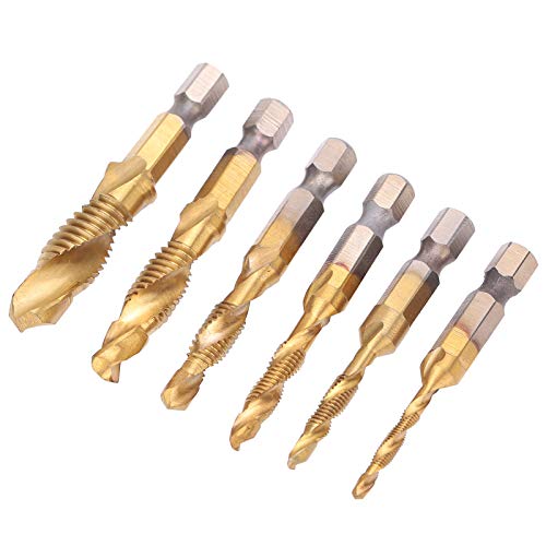 Generic Metrischer Tippset, 6pcs Schraubenhahn -Tap -Bohrer Bits Kit 6542 Hochgeschwindigkeitsstahl M10 M8 M6 M5 M4 M3 Bohrer Tippset Tipp Kit Tipp Tools (#1) von Generic