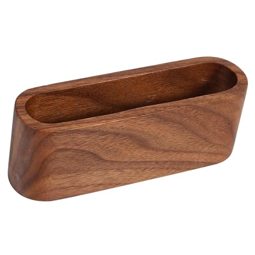 Generic Moderne Holzkartenhalter -Koffer -Aufbewahrungsbox Veranstalter mit Wunderschöner Holzstruktur für Bürodesktop Visitenkarte für Fachleute Geeignet für Fachleute (Schwarzer Walnussbraun) von Generic