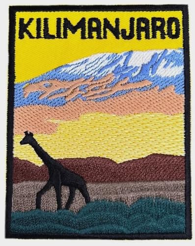 Generic Mount Kilimanjaro Uhuru Peak Tansania Patch (8,9 cm) Aufnäher zum Aufbügeln oder Aufnähen, Motiv: Das Dach von Afrika, Souvenir, Reiseemblem, Wappen, Geschenkflicken, groß von Generic