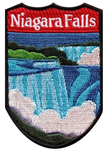 Generic Niagara Falls Shield Patch (8,9 cm) besticktes Bügelabzeichen, Reise-Souvenir-Emblem, perfekt für Rucksäcke, Gepäck, Hüte, Taschen, Handwerk, DIY-Geschenkflicken, groß von Generic