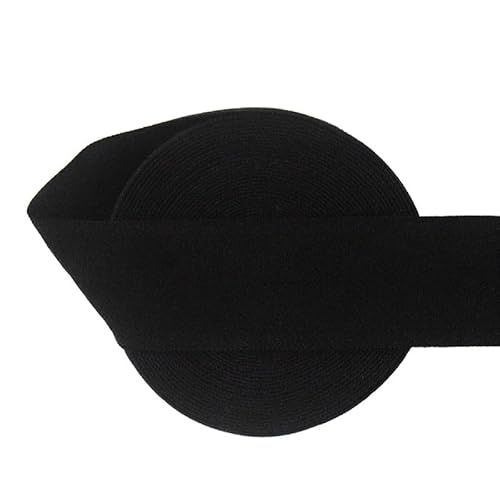 Generic Nine Looms 2,5 cm 25 mm, 2,7 m elastisches Band, Stretch-Gummiband zum Nähen, stumpfschwarze Strickgummibänder für Hosen-Taille und Nähbund, hohe Elastizität (3 Jahre, mattes Schwarz) von Generic