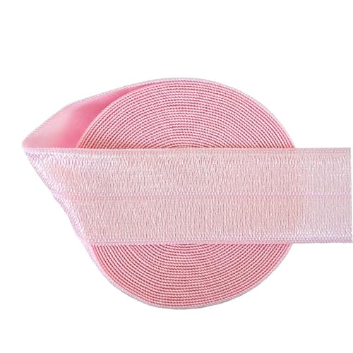 Generic Nine Looms Gummiband zum Nähen, 2,5 cm, 25 mm, 22 Meter elastische Bänder zum Nähen von Bund und Hosen-Taille, rosafarbenes Strick-Gummiband, hohe Elastizität (25Y Rose Pink) von Generic