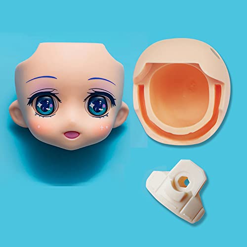 Ob11 Puppenkopf YMY Bald Head Face Shell + Back Head Shell + Gesichtsstütze für 1/12bjd Doll, GSC, YMY, Body 9 Ersatzgesichtspuppenzubehör (002) von Generic