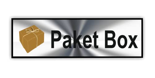 Generic Paketbox Aufkleber Symbol (17cm x 5cm Silber) für Ihre Paketbox - Matt, Wasserfest, Outdoor, Einfarbig, Minimalist, Selbstklebend von Generic