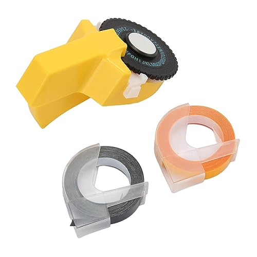 Generic Präge -Etikettenhersteller, Multifunktional Compact Manual Label Maker Mini mit 2 Rollreifen für Fotoalben für das Büro für DIY -Projekte (YELLOW) von Generic