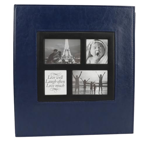 Generic Pu Leather Cover Einfügung Album Elegantes Bilderbuch für Erinnerungen, Leichtes und Tragbares Pu -Fotoalbum für Valentinstagsgeschenk, Weihnachtsfeiertag Gedenkfeiertag (BLUE) von Generic