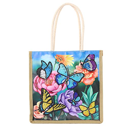 Generic Schmetterling Diamond Painting Handtasche DIY Einkaufstasche aus Leinen (AA1036) von Generic