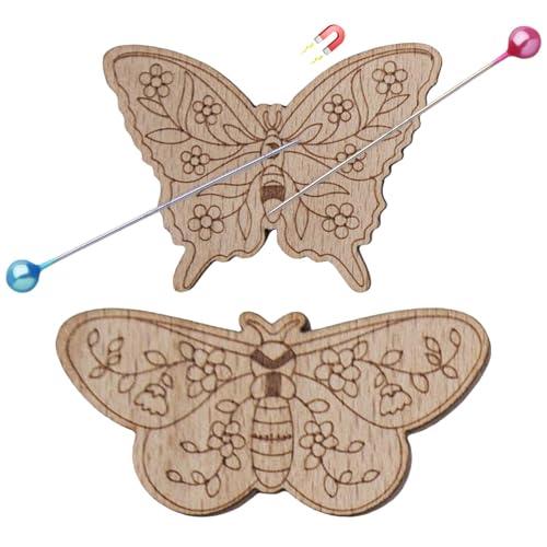 Generic Schmetterlings-Nadelhalter, Nähnadel-Halter | 2 Stück Nähnadelhalter | Schmetterling Design Quiltnadel Magnethalter, Quiltnadel Halter für Quilter Werkzeug von Generic