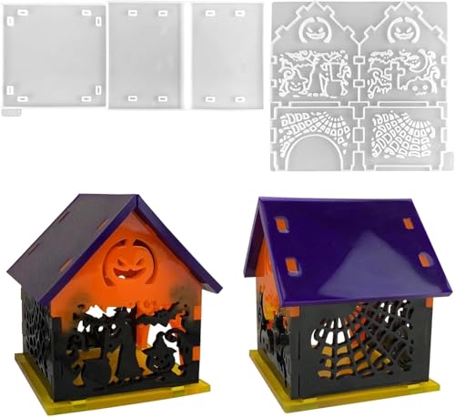 Géneric Silikonform Kerzenhalter, 3D Silikonform Haus, Gießform Häuser Gips für Wohndeko, Silikonformen Gießform (H) von Géneric