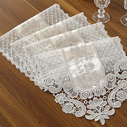 Generic Spitzen-Tischläufer, exquisiter Spitzenstoff mit Vintage-Stickerei, handgefertigt, perfekt für Hochzeit, Kaffee, Party, Dekoration Generic Spitzen-Tischläufer, exquisiter Spitzenstoff mit Vintage-Stickerei, handgefertigt, perfekt für Hochzeit, Kaffee, Party, Dekoration von Generic