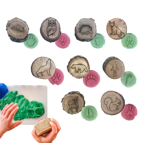 Stempel mit Tierpfotenabdruck, Stempel mit Tierspuren,Tierstempel - Bastelstempel, Holzstempel, Kunststempel, kreativer Fußabdruck-Stempel für Jungen, Mädchen Stempel mit Tierpfotenabdruck, Stempel mit Tierspuren,Tierstempel - Bastelstempel, Holzstempel, Kunststempel, kreativer Fußabdruck-Stempel für Jungen, Mädchen von Generic