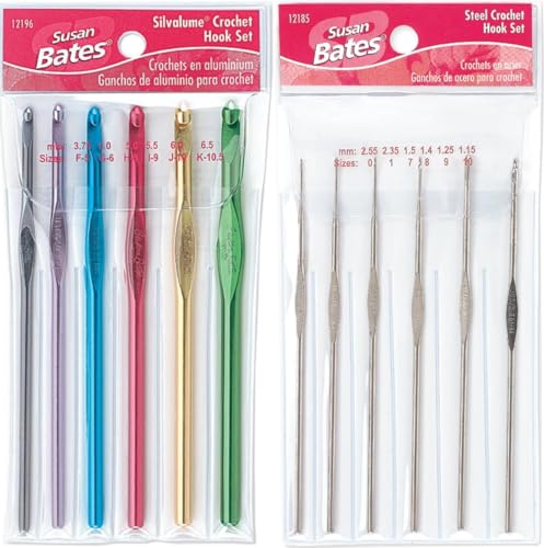 Generic Susan Bates Silvalume Aluminium-Häkelnadeln und Susan Bates Stahl-Häkelnadeln – 2 Sets – #12185 Größen 0, 1, 7, 8, 9, 10 und #12196 Größen F, G, H, I, J, K Generic Susan Bates Silvalume Aluminium-Häkelnadeln und Susan Bates Stahl-Häkelnadeln – 2 Sets – #12185 Größen 0, 1, 7, 8, 9, 10 und #12196 Größen F, G, H, I, J, K von Generic