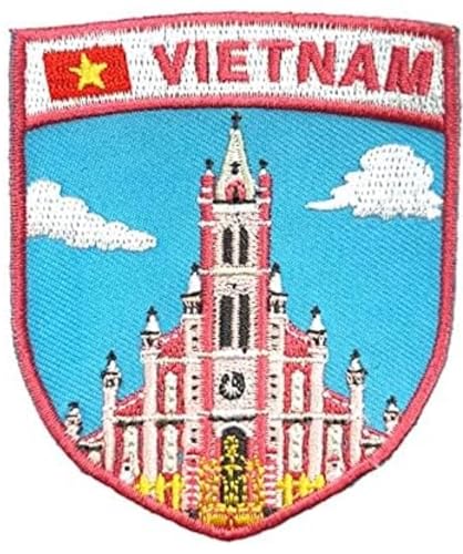 Generic Vietnam-Schild-Aufnäher (7,6 cm), bestickt, zum Aufbügeln oder Aufnähen, für Reisen, Europa, Souvenir, Emblem, perfekt für Jacken, Hüte, Rucksäcke, Hemden, Mützen, DIY-Geschenkflicken, groß von Generic