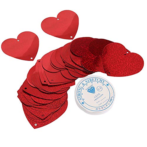 Generic Weihnachtsdekorative Konfetti, 00pcs Plastikpapier Wiederverwendbarer Roter Konfetti, für die Dekoration Accessoires Festival Party (Rot) von Generic