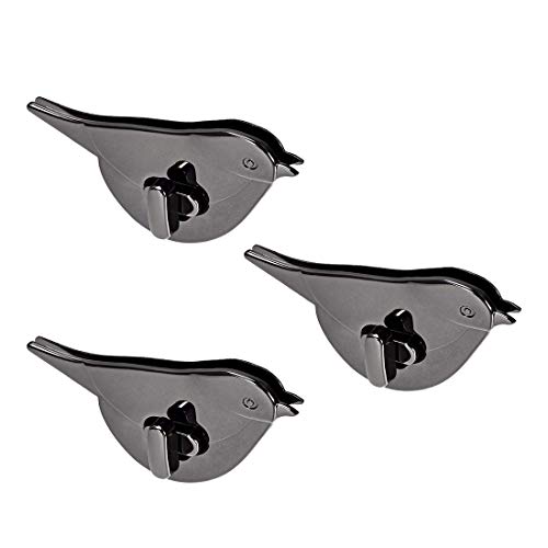 Generic XF37 3 Sets Vögel, Kupplungsverschlüsse mit Drehverschluss, zur Herstellung von Handtaschen, Schwarz, Legierung, Beige von Generic